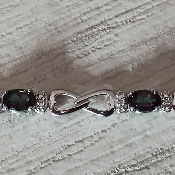 Mystic Topaz and Sterling Silver Tennis Bracelet - Picture 4 of 6